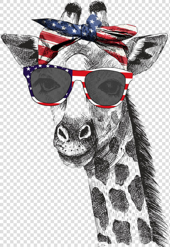 Patriotic Giraffe Graphic Tee  HD Png DownloadTransparent PNG