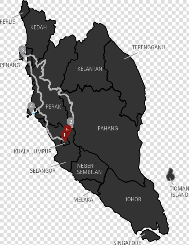 Malaysia 7 Days Motorcycle Tour   Maps Of Malaysia And Singapore  HD Png DownloadTransparent PNG