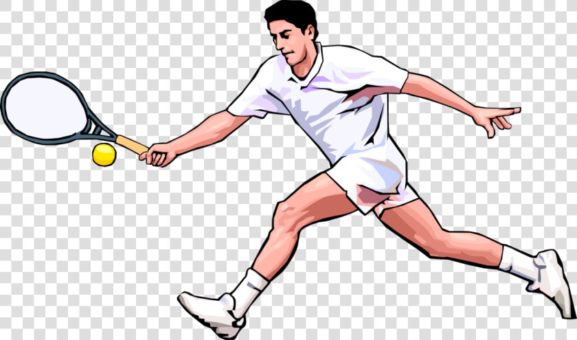 Vector Illustration Of Tennis Player With Racket Or   Soft Tennis  HD Png DownloadTransparent PNG