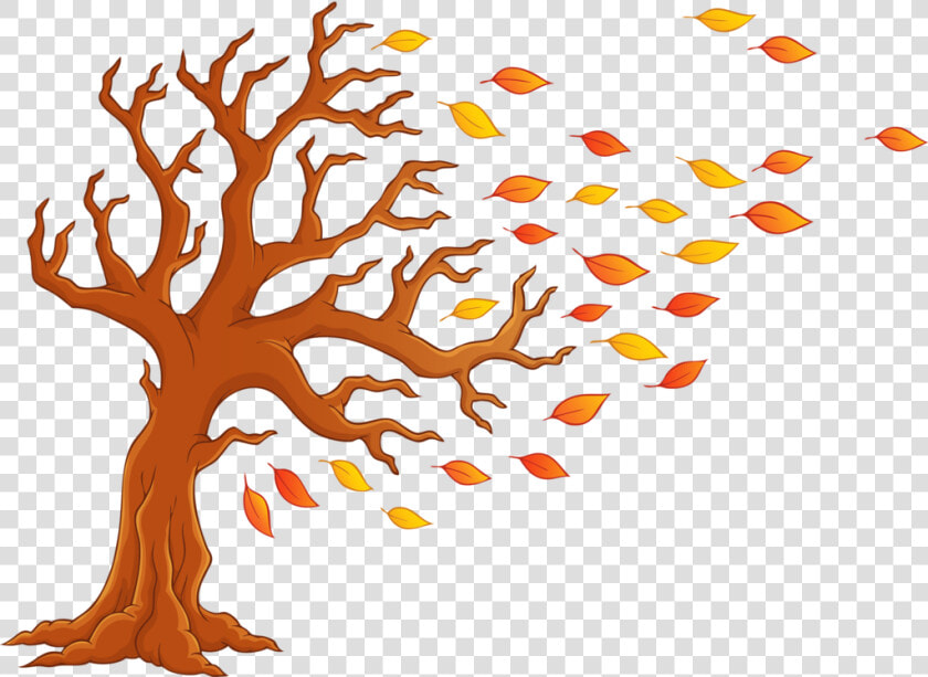 Transparent Blowing Leaves Clipart   Cartoon Transparent Fall Tree  HD Png DownloadTransparent PNG