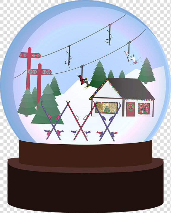 Graphic  Snowglobe  Winter  Ski  Skiing  Alpine   Illustration  HD Png DownloadTransparent PNG