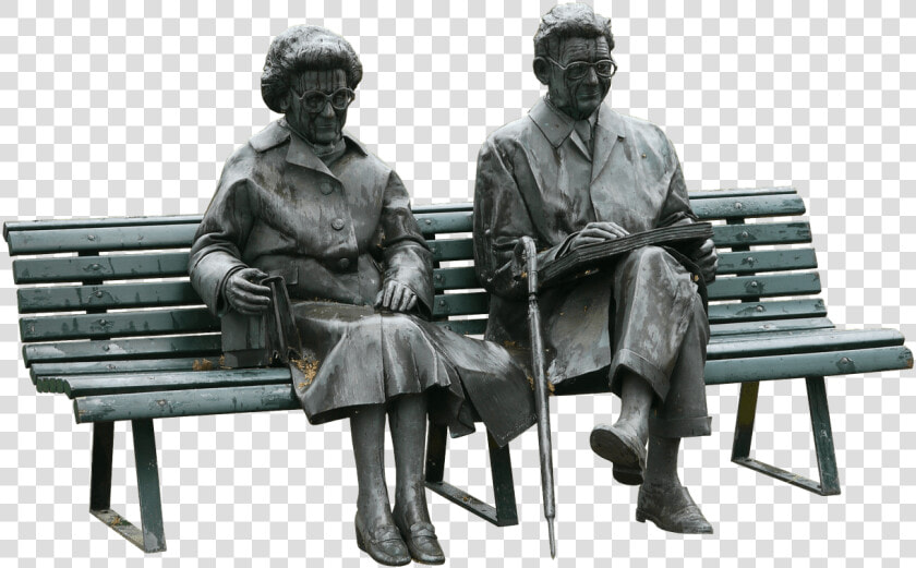 Couple Old People Sitting On A Bench Statue Clip Arts   Old People Sitting Png  Transparent PngTransparent PNG