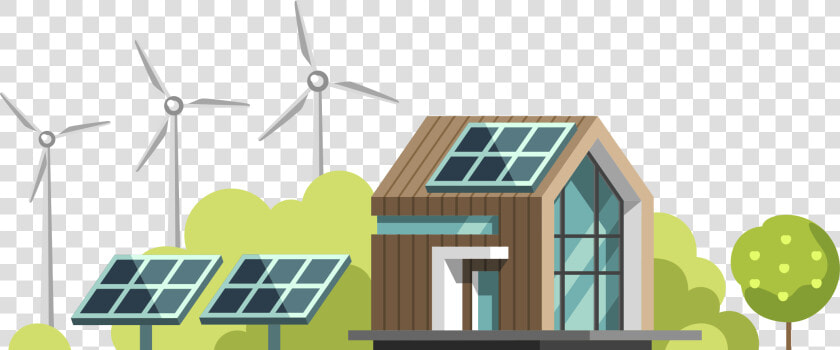 Grid Connected Solar Rooftop System   Solar Home  HD Png DownloadTransparent PNG
