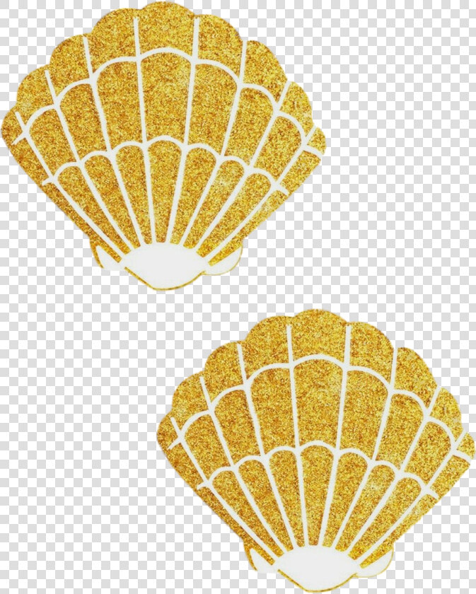 Gold Fairy Dust Glitter Mermaid Shell Pasties   Gold Glitter Seashell Clip Art  HD Png DownloadTransparent PNG