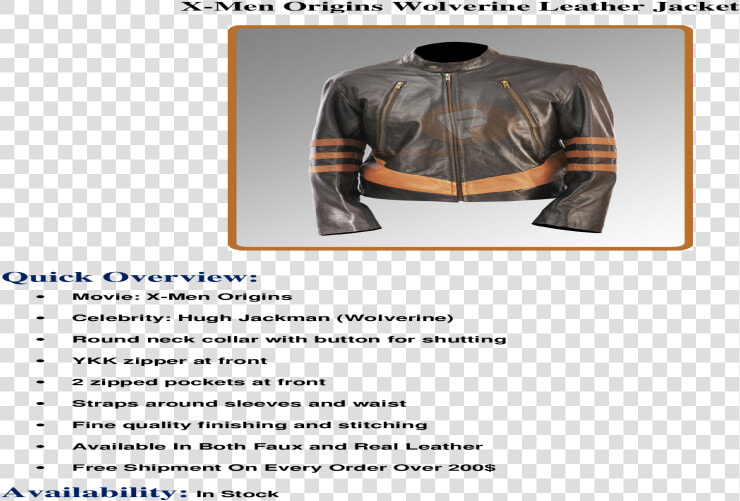 Transparent Wolverine Hugh Jackman Png   Leather Jacket  Png DownloadTransparent PNG