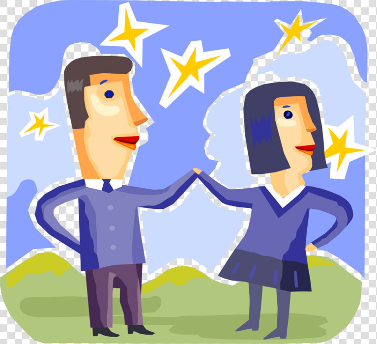 Vector Illustration Of Romantic Couple Announce Wedding   Cartoon  HD Png DownloadTransparent PNG