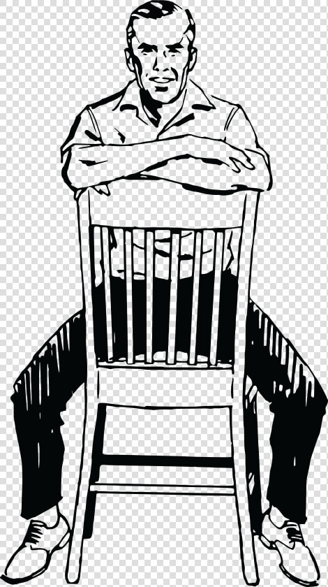 Transparent Chair Clipart   Man Sitting On Chair Drawing  HD Png DownloadTransparent PNG