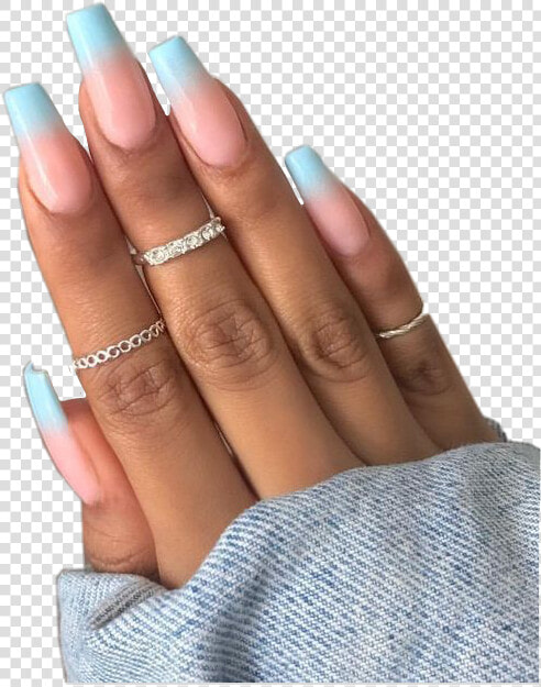  nails  nail  bluenails  pinknails  colorednails  aesthetic   Blue Acrylic Nails Coffin Ombre  HD Png DownloadTransparent PNG