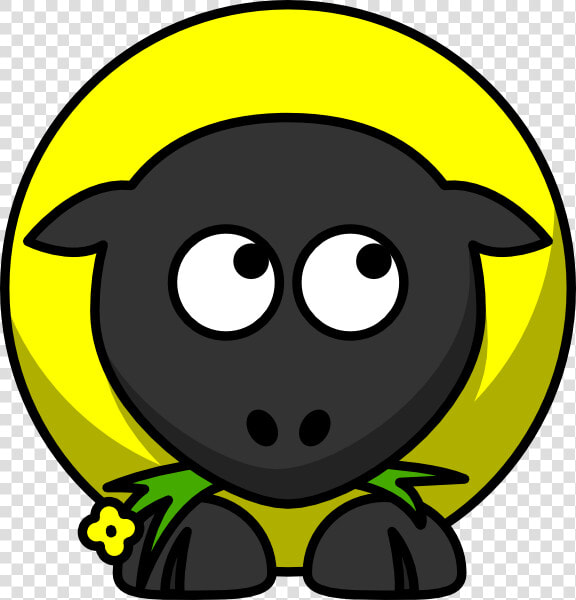 Yellow Sheep Looking Right down Svg Clip Arts   Fat Cartoon Sheep  HD Png DownloadTransparent PNG