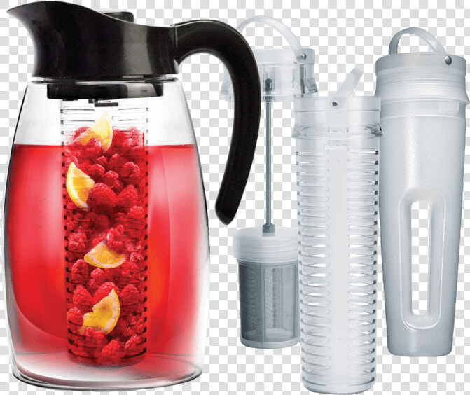 Black Flavor It With Tea And Fruit Infuser With Chill   Tea Infuser Pitcher  HD Png DownloadTransparent PNG