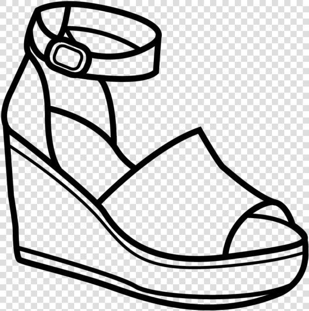 Wedge Sandal Clipart Black And White  HD Png DownloadTransparent PNG