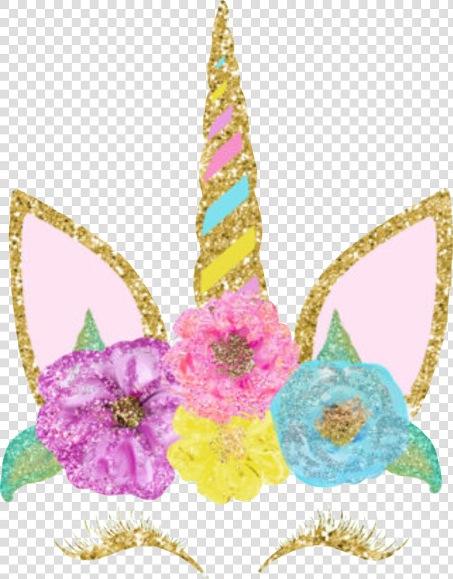  unicorncrown  unicorn  unicornio  corona  flores  flowers   Glitter Unicorn Face Clipart  HD Png DownloadTransparent PNG
