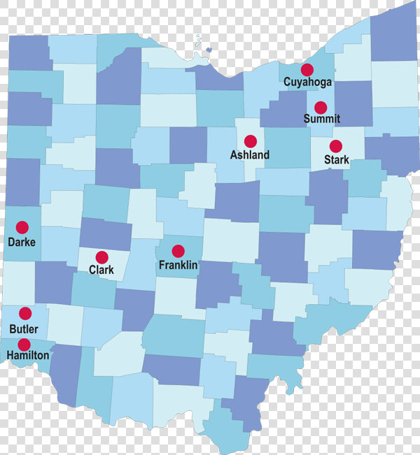 Spark Locations   County Map Of Ohio  HD Png DownloadTransparent PNG