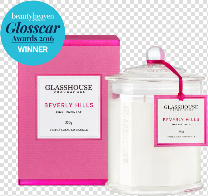 Beverly Hills Pink Lemonade Triple Scented Candle By   Glasshouse Pink Lemonade  HD Png DownloadTransparent PNG