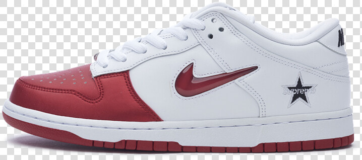 Nike Sb Dunk Low Supreme Jewel Swoosh Red Data Max   Nike  HD Png DownloadTransparent PNG