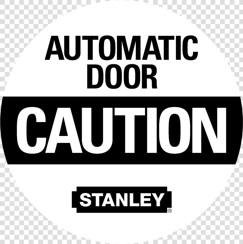 Automatic Door Caution 01 Logo Black And White   Stanley Tools  HD Png DownloadTransparent PNG