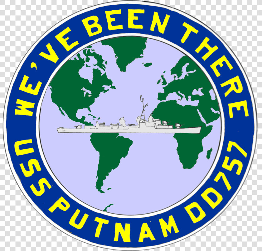 Uss Putnam Insignia  In The 1950s  nh 65170 Kn    World Map  HD Png DownloadTransparent PNG