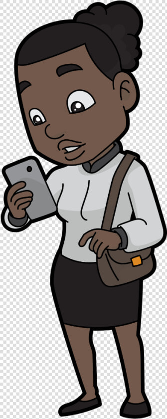 Cartoon Checking This Phone  HD Png DownloadTransparent PNG