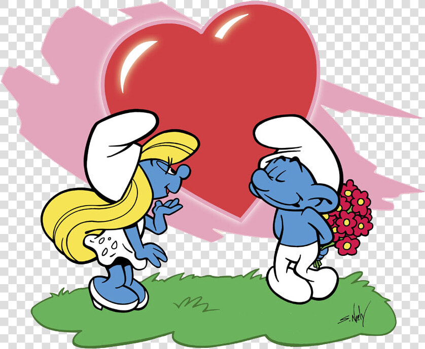 The Drama And Role Play And The Acting Corner   Smurf And Smurfette Love  HD Png DownloadTransparent PNG
