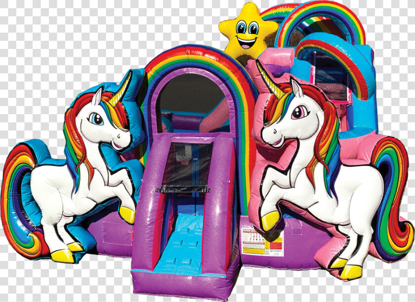Bestparty Princess Pink Unicorn Inflatable Castle Bouncer  HD Png DownloadTransparent PNG