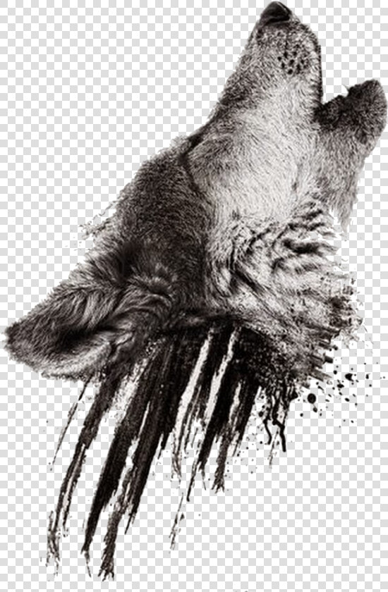 Drawn Howling Wolf Realistic   Wolf Howling Tattoo Design  HD Png DownloadTransparent PNG