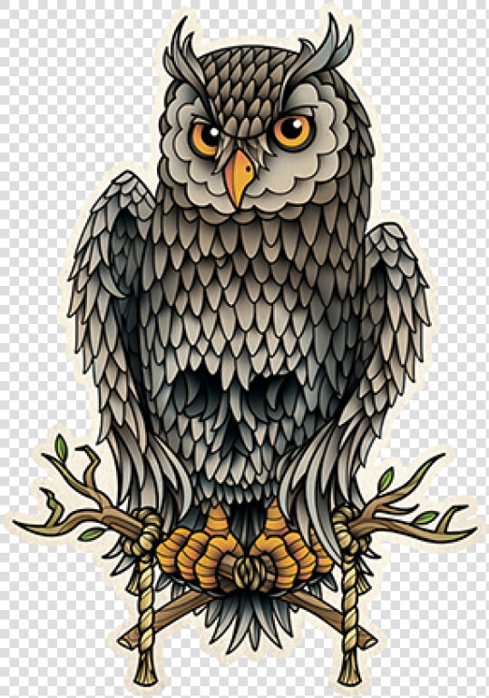 Owl School Old Skull Tattoo Flash Clipart   New School Owl Tattoo  HD Png DownloadTransparent PNG