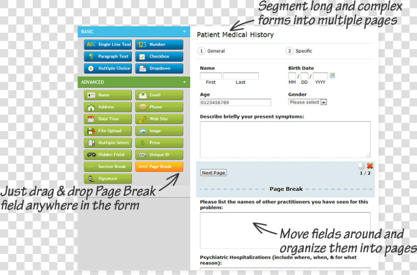 Segment Advanced Forms Into Multiple Pages   Signature Fields In Online Forms  HD Png DownloadTransparent PNG