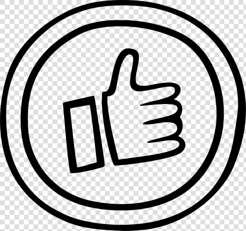 Thumb Signal Black And White Comics Panel   Icon Thumbs Up Circle  HD Png DownloadTransparent PNG