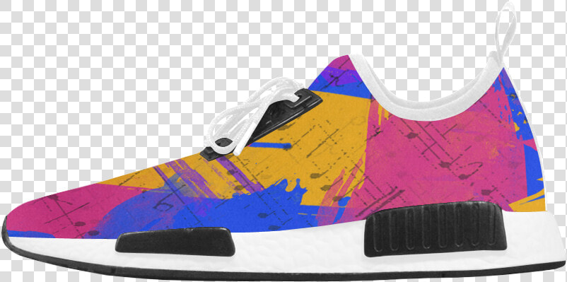 Groovy Paint Brush Strokes With Music Notes Women’s   Girls Model Shoes  HD Png DownloadTransparent PNG