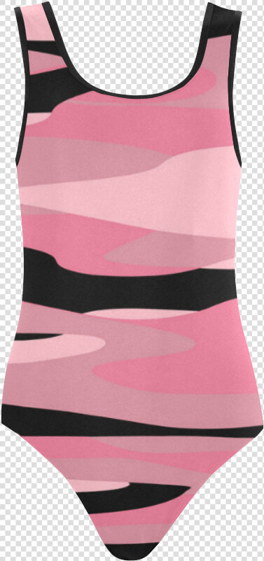 Pink And Black Tiger Stripe Camo Vest One Piece Swimsuit  HD Png DownloadTransparent PNG