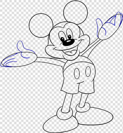 How To Draw Mickey Mouse   Mickey Mouse Cartoon Sketch  HD Png DownloadTransparent PNG