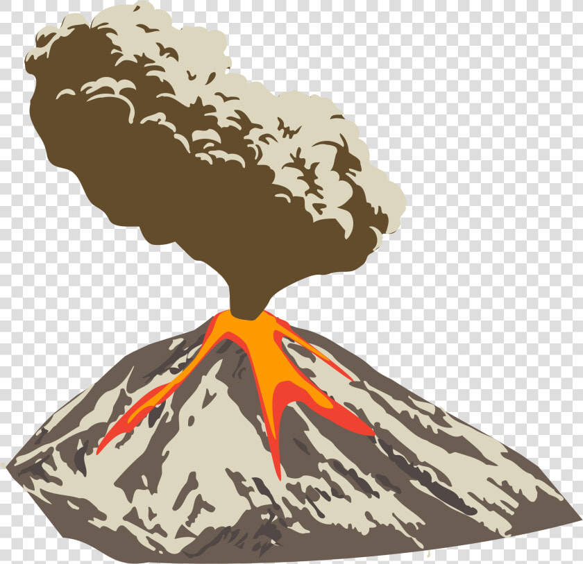 Erupting Volcano With Ash Plume And Lava Flow Clip   Volcano Png  Transparent PngTransparent PNG