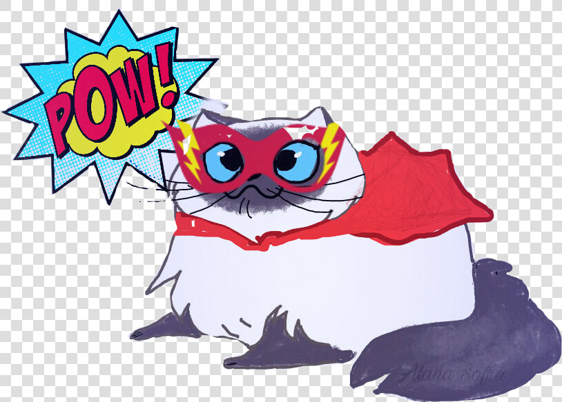  superhero  cat  cathero  pow cat Saved The Day   Cartoon  HD Png DownloadTransparent PNG