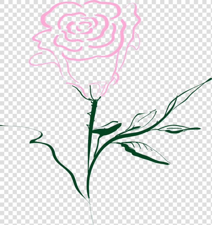Rose  Pink  Flower  Romance  Abstract  Floral  Romantic   Pink Rose Outline Png  Transparent PngTransparent PNG