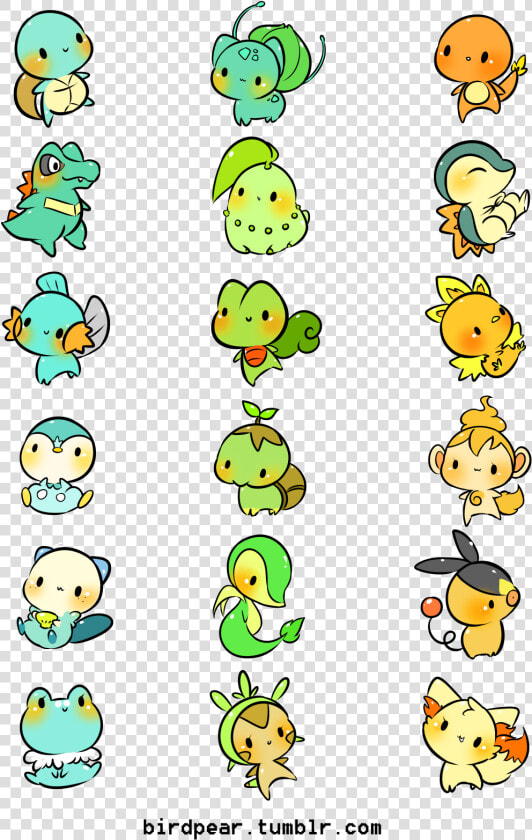 Kawaii Pokemon Starters  HD Png DownloadTransparent PNG
