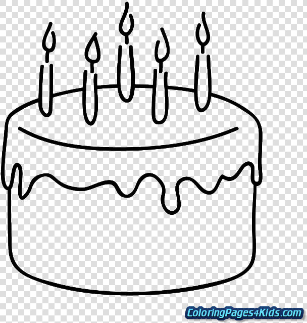 Coloring Page Pages   Cake Easy To Draw  HD Png DownloadTransparent PNG