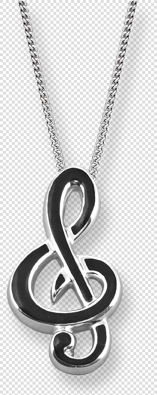 Nicole Barr Designs Fine Enamels Silver Treble Clef   Locket  HD Png DownloadTransparent PNG