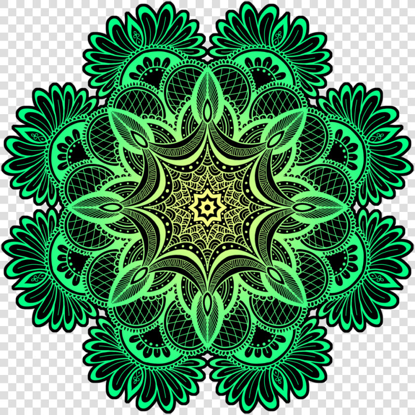 Yellow Green Flower Pattern Circle Hd   Png Download   Green Flower Circle Background Png  Transparent PngTransparent PNG