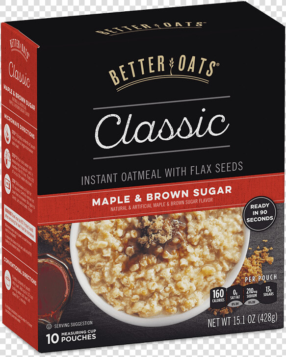 Better Oats Classic Maple  amp  Brown Sugar Instant Oatmeal  HD Png DownloadTransparent PNG