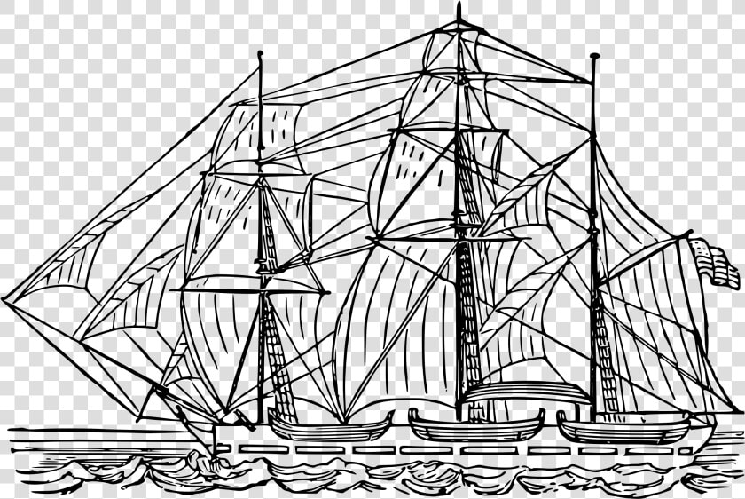 Sailing Ship 8 Clip Arts   Gambar Kapal Layar Hitam Putih  HD Png DownloadTransparent PNG