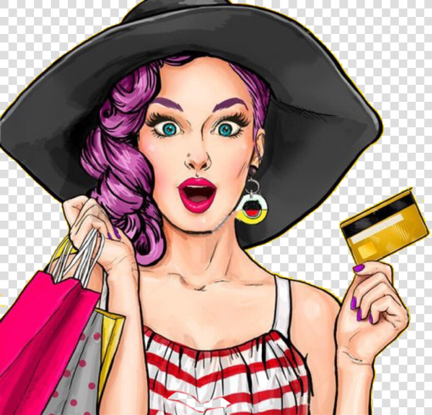 Woman Pop Art Credit Card   Png Download   Pop Art Woman Png  Transparent PngTransparent PNG