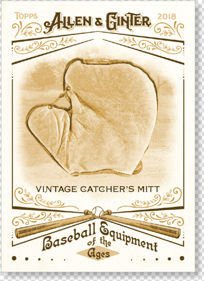 2018 Topps Allen  amp  Ginter Vintage Catcher S Mitt Baseball   Aadi Lagna Patrika  HD Png DownloadTransparent PNG