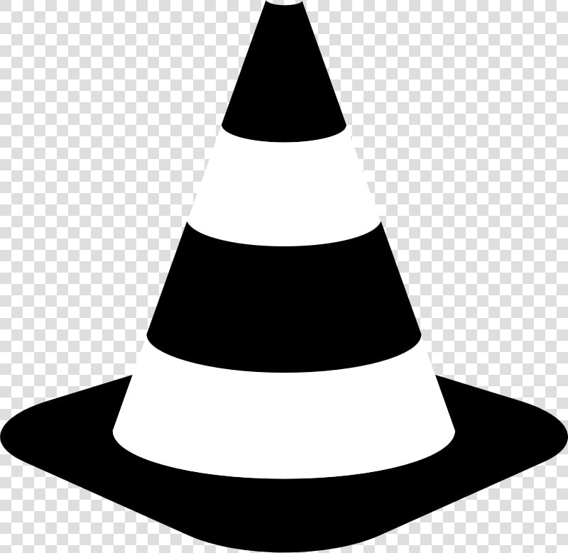 Transparent Construction Cone Png   Black And White Traffic Cone  Png DownloadTransparent PNG