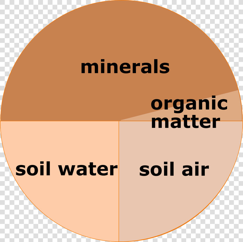 Minerals 46   Soil Air 25   Soil Water 25   Organic   Soil Composition Png  Transparent PngTransparent PNG