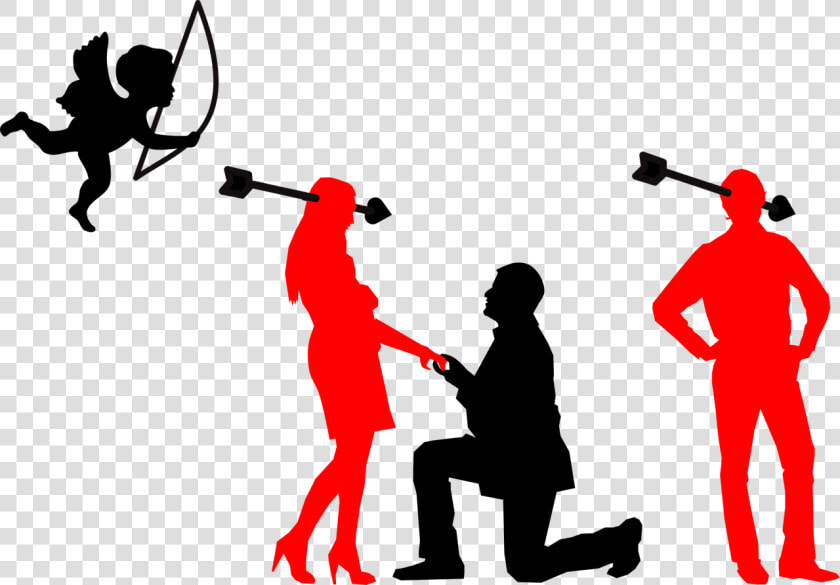 Marriage Proposal Silhouette Man Clip Art   Man On One Knee Silhouette  HD Png DownloadTransparent PNG