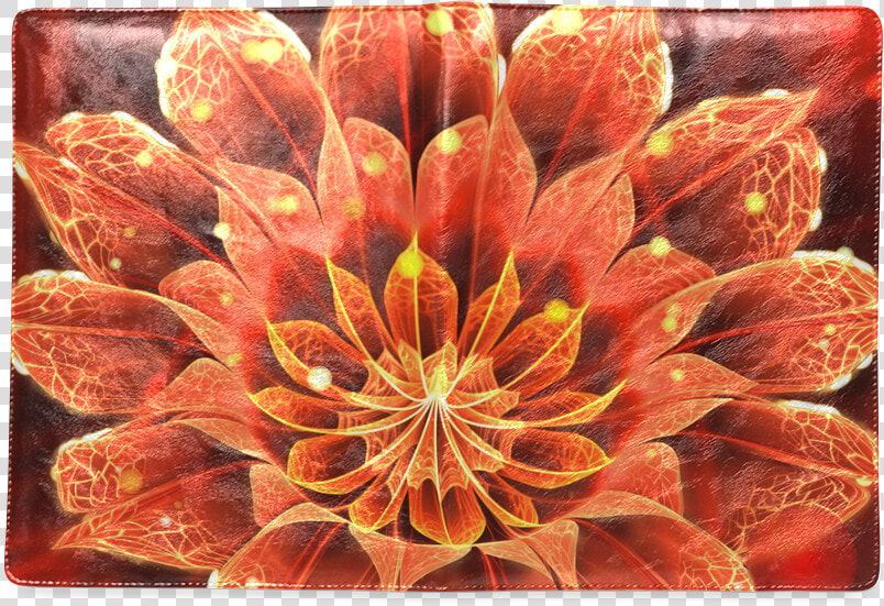 Fiery B5 Notebook Red Dahlia Fractal Flower With Beautiful  HD Png DownloadTransparent PNG