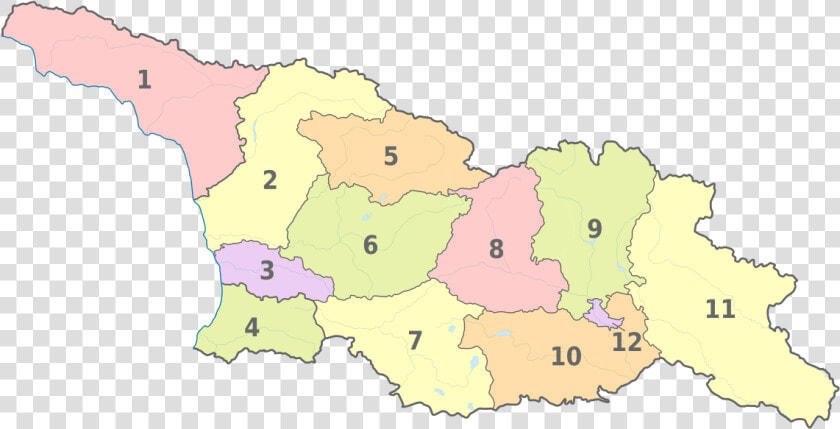 Clip Art Administrative Divisions Wikipedia   Map Of Georgia Country With Regions  HD Png DownloadTransparent PNG