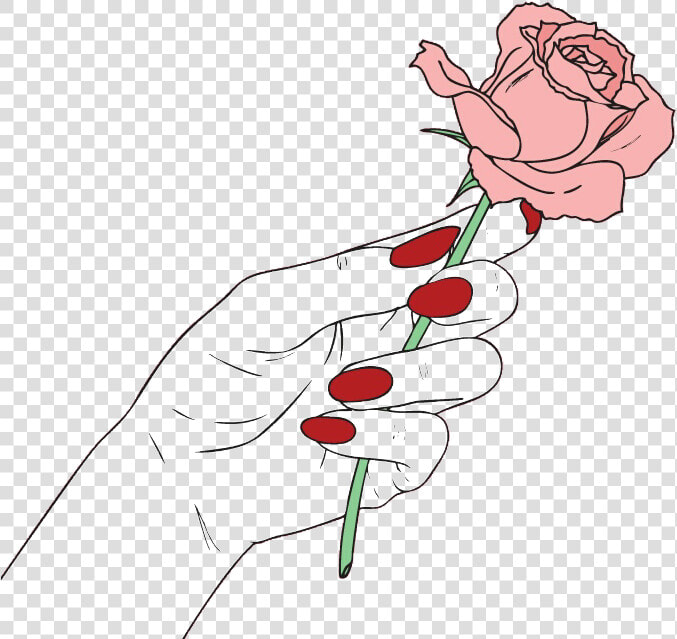 Aesthetics Image Pink Pastel Rose   Hand Holding A Rose  HD Png DownloadTransparent PNG