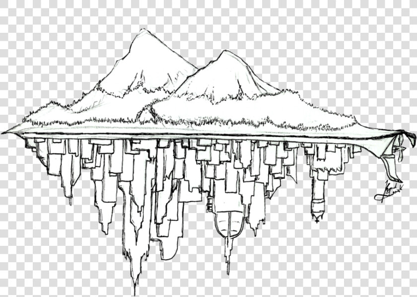 Floating Underwater Island By Steampoweredfoxes On  HD Png DownloadTransparent PNG