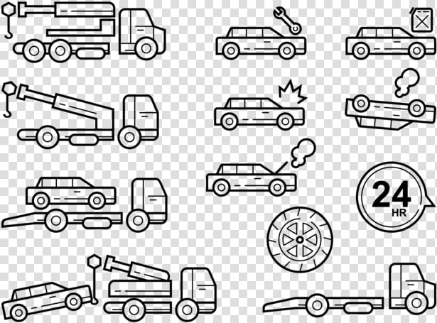 Towing Icons Vector   Technical Drawing  HD Png DownloadTransparent PNG